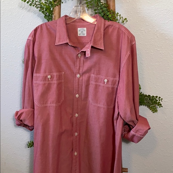 J.Crew Shirt Red Chambray NWOT - Picture 5 of 8